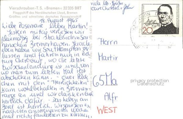 Dampfer Oceanliner TS Bremen – Bild 2