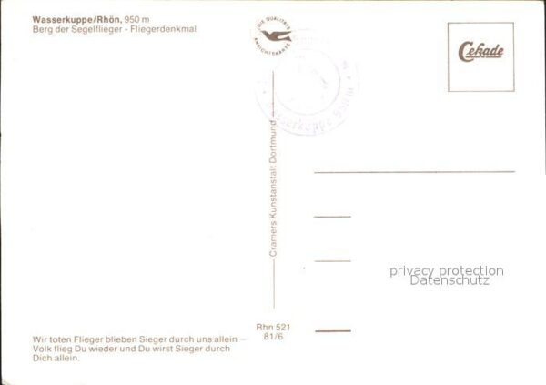 Segelflug Gliding Vol-Voile Vuolo-a-Vela Wasserkuppe Rhön Fliegerdenkmal – Bild 2