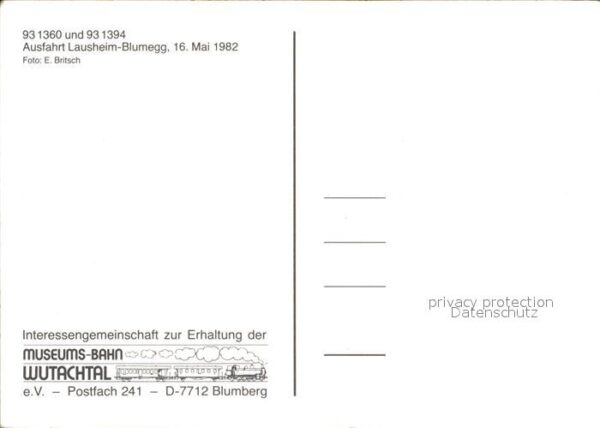Eisenbahn Museumsbahn Wutachtal 931360 931394 – Bild 2