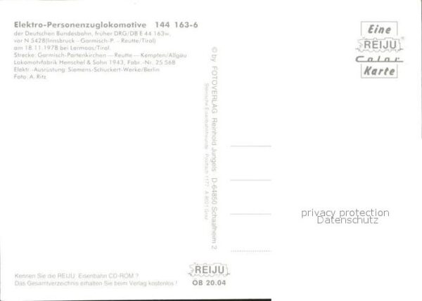 Lokomotive Elektro-Personenzuglokomotive 144 163-6 – Bild 2