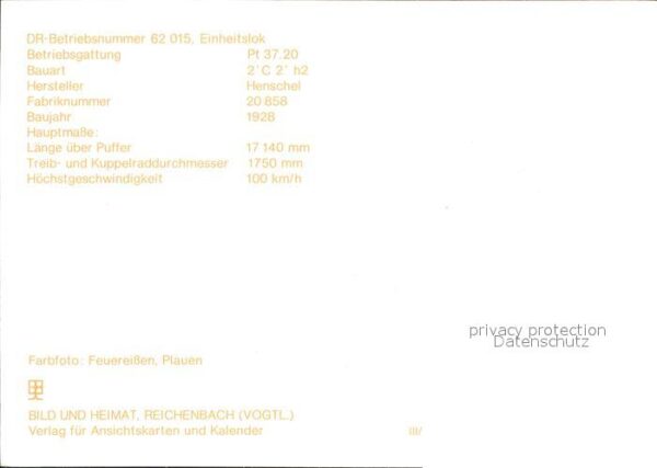 Lokomotive DR-Betriebsnummer 62 015 – Bild 2