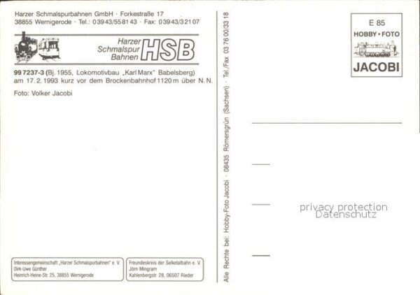 Lokomotive 99 7237-3 Harzer Schmnalspurbahn – Bild 2