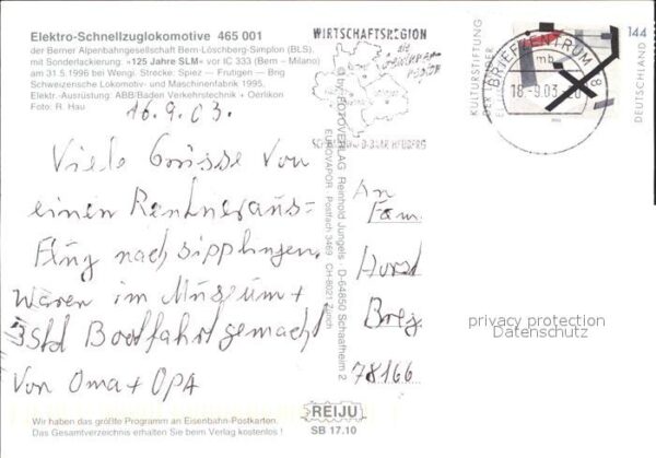 Eisenbahn Elektro-Schnellzuglokomotive 465 001 Be – Bild 2