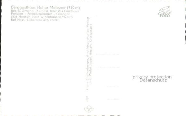 Hausen Witzenhausen Berggasthaus Hoher Meissner mit Hirschb – Bild 2