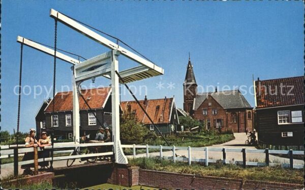 Marken Zugbrücke Dorfpartie Kirche