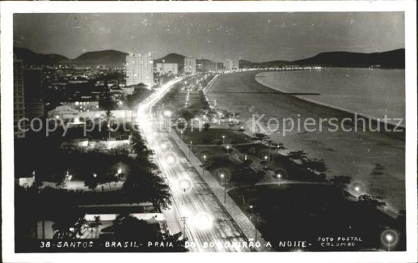 Santos Brazil Praia a noite