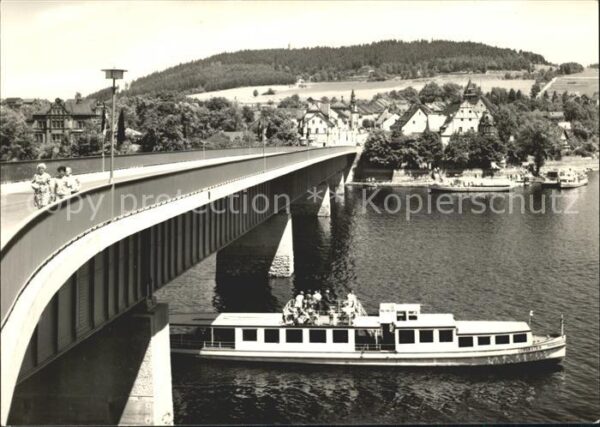 Saalburg Saale Brücke Fahrgastschiff