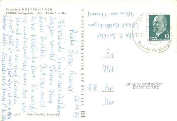 Boltenhagen Ostseebad FDGB Erholungsheim Fritz Reuter Bar – Bild 2