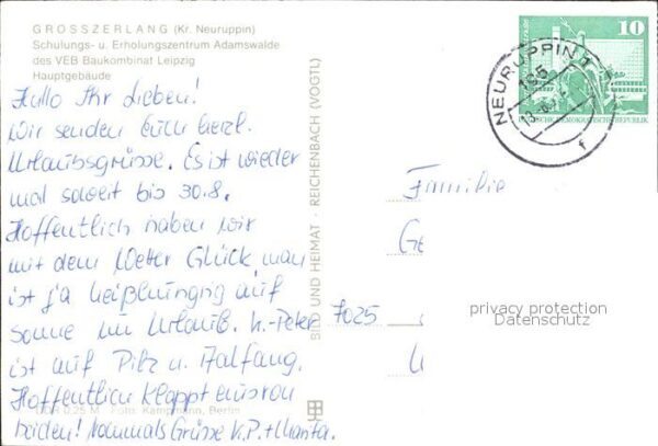 Grosszerlang Schulungszentrum Adamswalde VEB Leipzig – Bild 2