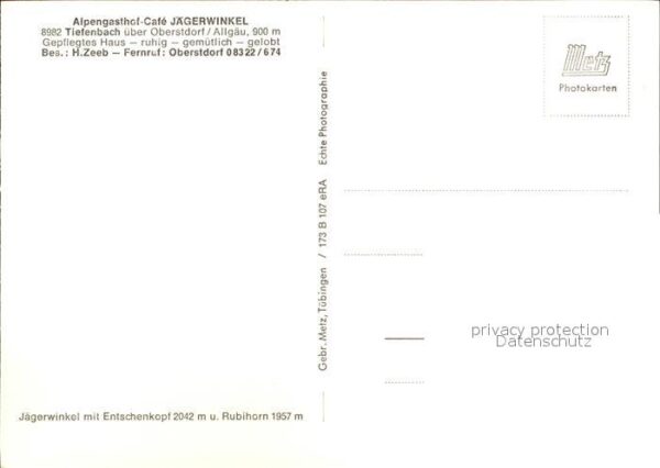 Tiefenbach Oberstdorf Alpengasthof Cafe Jägerwinkel – Bild 2