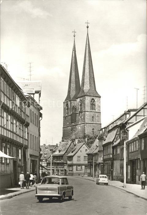 Quedlinburg Pölkenstrasse und Nikolaikirche