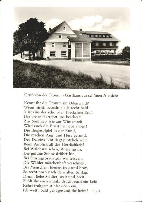 Tromm Odenwald Gasthaus Zur schönen Aussicht