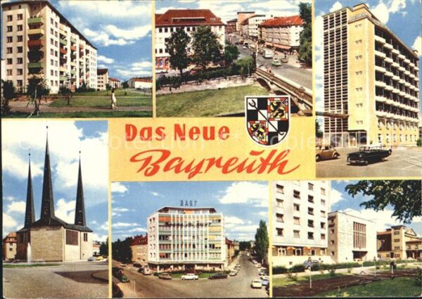 Bayreuth Hochhäuser Strassenpartie Kirche