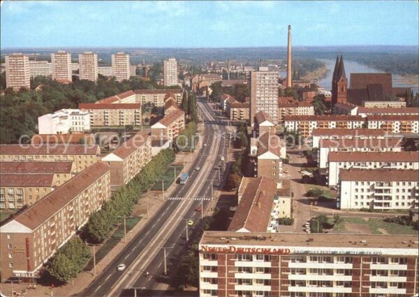 Frankfurt Oder Blick vom Hochhaus zur Karl Marx Strass
