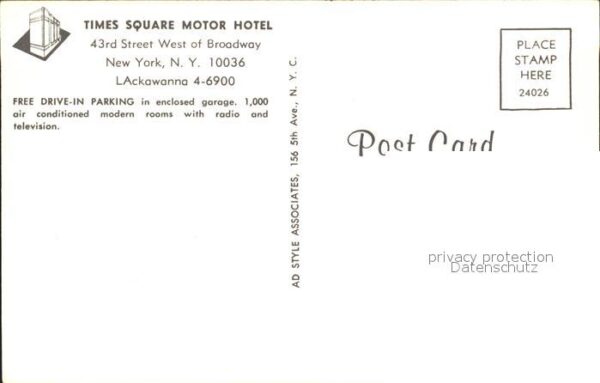 New York City Times Square Motor Hotel Illustration – Bild 2