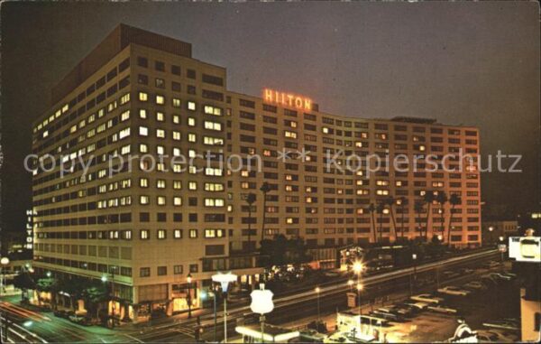 Los Angeles California Hilton Hotel by night