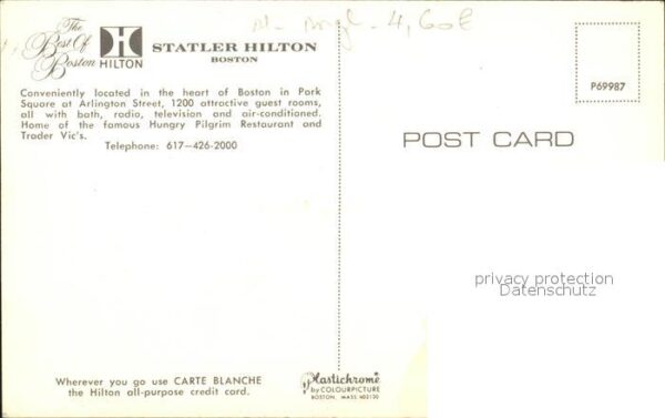Boston Massachusetts Statler Hilton Hotel – Bild 2