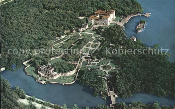 Miami Florida Viscaya Palace Biscayne Bay aerial view