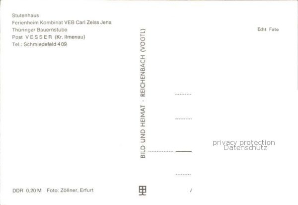 Stutenhaus Adlersberg Ferienheim Kombinat VEB Zeiss Jena Thür – Bild 2