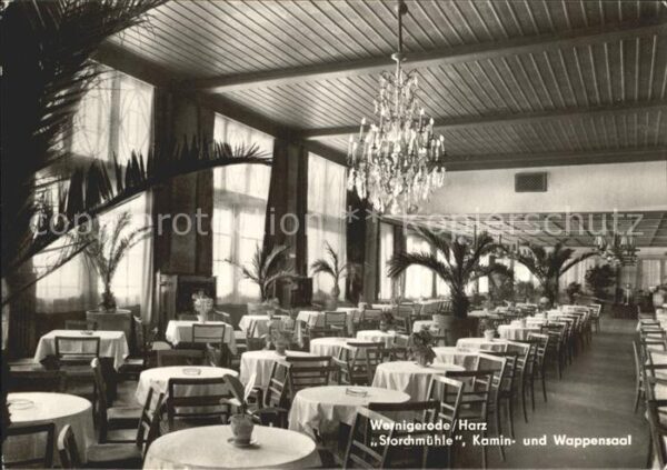 Wernigerode Harz Storchmühle Restaurant Kaminsaal Wappen