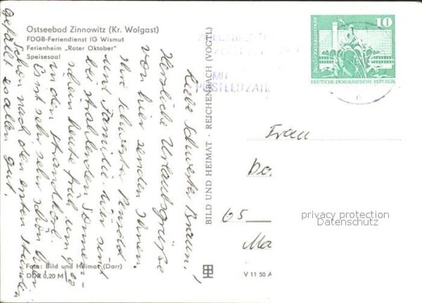 Zinnowitz Ostseebad Usedom FDGB Feriendienst IG Wismut Ferienheim – Bild 2