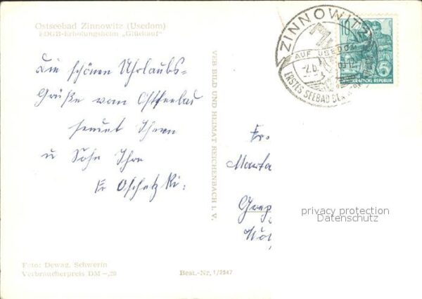 Zinnowitz Ostseebad Usedom FDGB Erholungsheim Glückauf – Bild 2