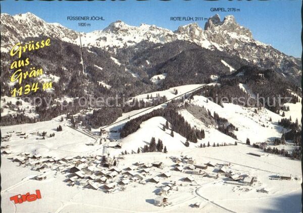 Graen Tirol Panorama Wintersportplatz Tannheimer Ta