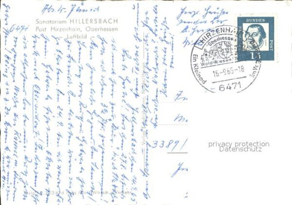 Hirzenhain Wetteraukreis Sanatorium Hillersbach Fliegeraufnahme – Bild 2