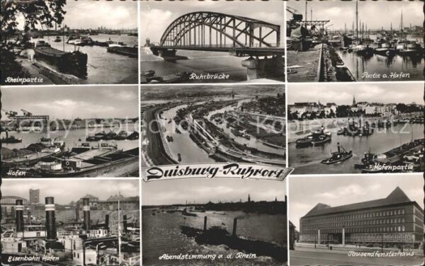 Duisburg Ruhr Hafenpartie Eisenbahn Hafen Ruhrbrücke