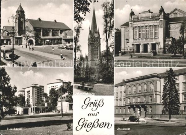 Giessen Lahn Universität Hochhäuser Bahnhof Stadtthe