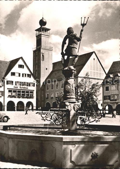 Freudenstadt Marktplatz Neptunbrunnen Rathaus
