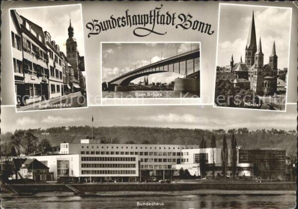 Bonn Rhein Brücke Beethovenhaus Bundeshaus