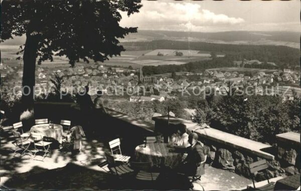 Bad Driburg Blick von der Iburg mit Restaurant Sach