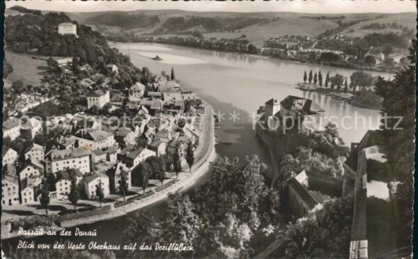 Passau Blick von der Veste Oberhaus auf das Dr
