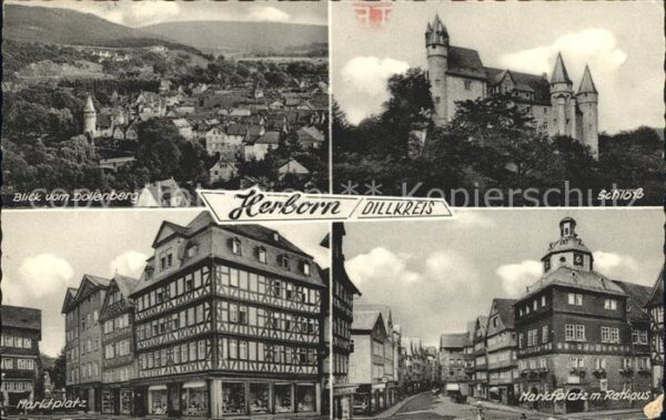 Herborn Hessen Blick vom Dollenberg Schloss Marktplatz