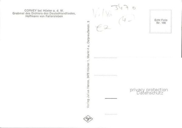 Corvey Grabmal des Dichters Hoffmann von Falle – Bild 2