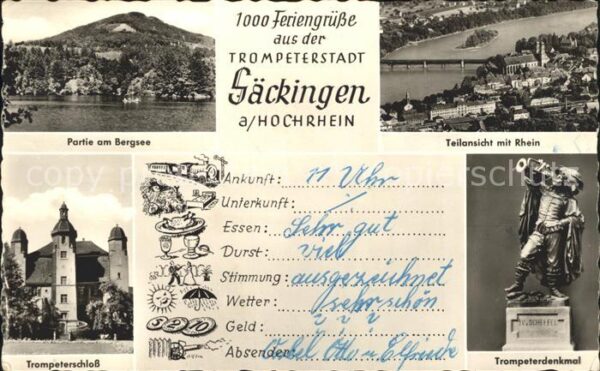 Saeckingen Rhein Partie am Bergsee Trompeterschloss Trom
