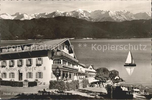 Urfeld Walchensee Hotel Post und Jäger am See mit Karwend
