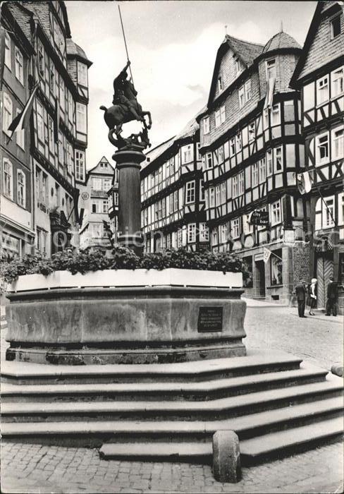 Marburg Lahn Oberer Markt mit Brunnen