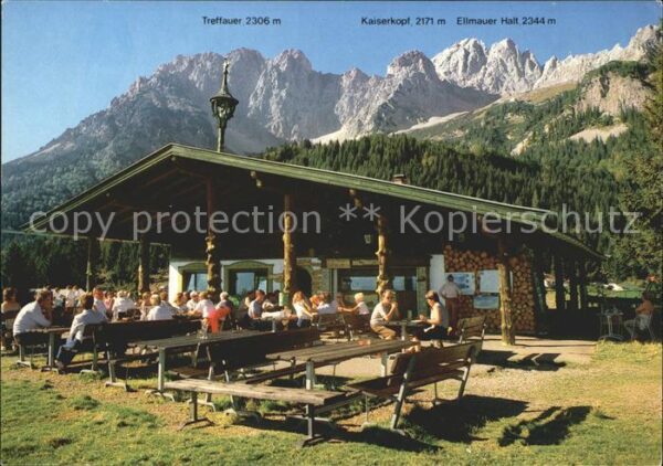Ellmau Tirol Wochenbrunner Alm Freiterrasse Treffaue