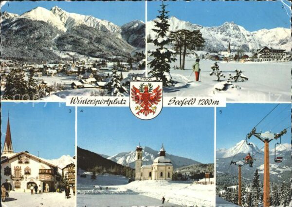 Seefeld Tirol Panorama Skipiste Kirche Dorfpartie See