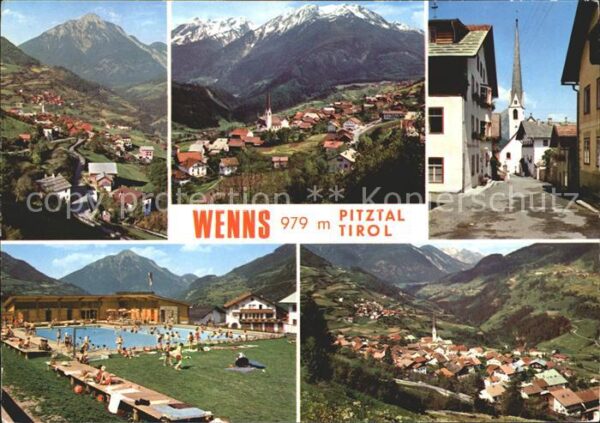 Wenns Pitztal Tirol Panorama Total Dorfpartie Kirche Schwim