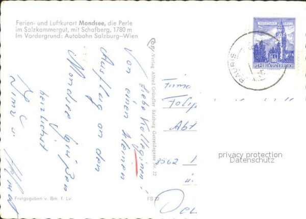 Mondsee Salzkammergut mit Schafberg Autobahn Salzburg_Wien – Bild 2