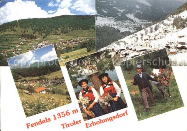 Fendels Panorama Trachtenmädchen Geschmückte Ku