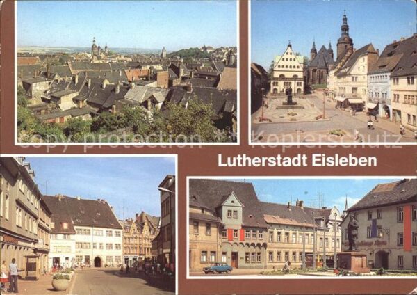 Eisleben Markt mit Lutherdenkmal August-Bebel-Pl