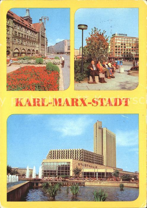 Karl-Marx-Stadt Rathaus Strasse der Nationen Stadthalle