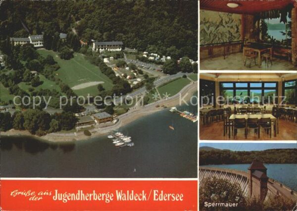 Waldeck Edersee Jugendherberge Fliegeraufnahme Sperrmau