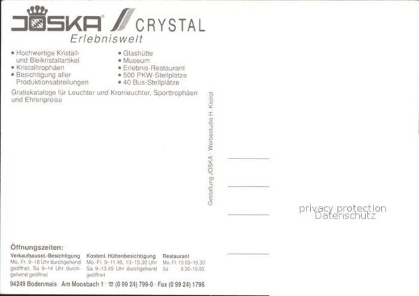 Bodenmais Joska Crystal Glaskunst Helmuth Kohl – Bild 2