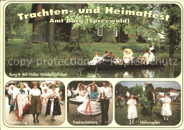 Burg Spreewald Hafen Waldschlösschen Hahnrupfen Tracht