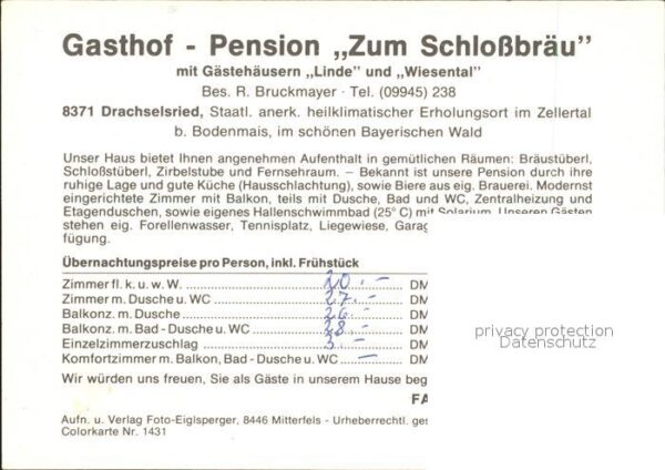 Drachselsried Zum Schloßbräu Gasthaus Pension – Bild 2